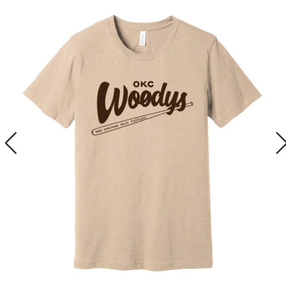 OKC Woodys Woody Guthrie Baseball Tee from Curbside Apparrel - Picture 2 of 5